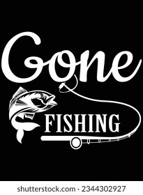 Gone fishing EPS file for cutting machine. You can edit and print this vector art with EPS editor.