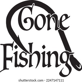 Gone fishing SVG. Hook Fishing, SVG Vector svg