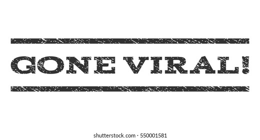 Gone Viral! watermark stamp. Text tag between horizontal parallel lines with grunge design style. Rubber seal gray stamp with dirty texture. Vector ink imprint on a white background.