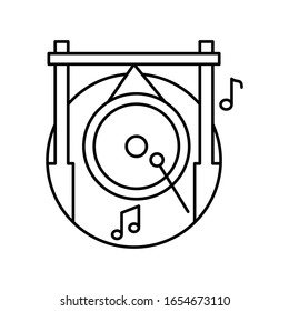 Gong in circle icon. Simple line, outline vector elements of musical instrument icons for ui and ux, website or mobile application