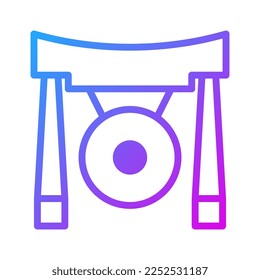 gong duocolor purple style illustration icon chinese new year perfect. Icon sign from modern collection for web. Nice design perfect.