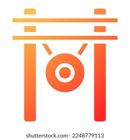 gong gradient solid illustration vector and logo new year icon perfect. Icon sign from modern collection for web. Nice design perfect.