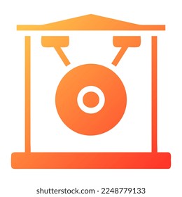 gong gradient solid illustration vector and logo new year icon perfect. Icon sign from modern collection for web. Nice design perfect.