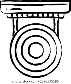 Gong hand drawn vector illustrations