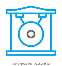 gong icon duocolor blue style chinese new year illustration vector perfect. Icon sign from modern collection for web. Nice design perfect