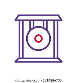 Gong icon duocolor red purple colour chinese new year vector element and symbol perfect.