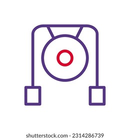 Gong icon duocolor red purple colour chinese new year vector element and symbol perfect.