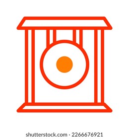 gong icon duotone red style chinese new year illustration vector perfect. Icon sign from modern collection for web. Nice design perfect