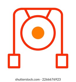 gong icon duotone red style chinese new year illustration vector perfect. Icon sign from modern collection for web. Nice design perfect