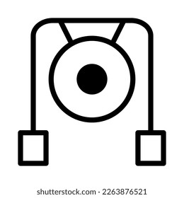 gong icon duotune black style chinese new year illustration vector perfect. Icon sign from modern collection for web. Nice design perfect