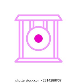 Gong icon duotune pink colour chinese new year vector element and symbol perfect.