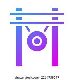 gong icon gradient purple style chinese new year illustration vector perfect. Icon sign from modern collection for web. Nice design perfect