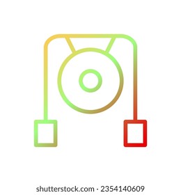 Gong icon gradient yellow green red colour chinese new year vector element and symbol perfect.
