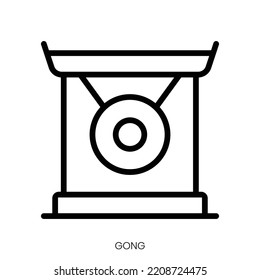 gong icon. Line Art Style Design Isolated On White Background