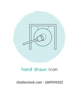 Gong icon line element. Vector illustration of gong icon line isolated on clean background for your web mobile app logo design.