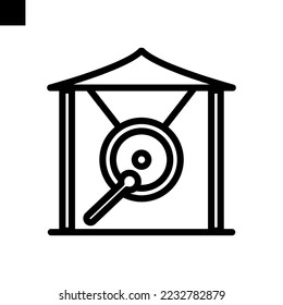 gong icon line style vector