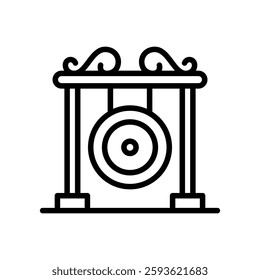 Gong icon line vector design with trendy style