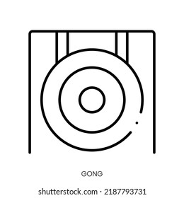 gong icon. Linear style sign isolated on white background. Vector illustration