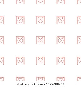 gong icon pattern seamless white background. Editable line gong icon. gong icon pattern for web and mobile.