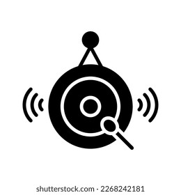 Gong-Symbol. Unterschrift für mobiles Konzept und Webdesign. Vektorgrafik