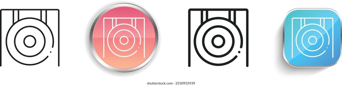 gong icon. Thin Linear, Regular and Button Style Design Isolated On White Background