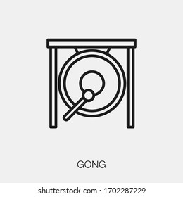gong icon vector. Linear style sign for mobile concept and web design. gong symbol illustration. Pixel vector graphics - Vector.