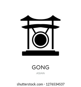 gong icon vector on white background, gong trendy filled icons from Asian collection, gong vector illustration
