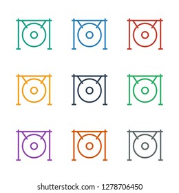gong icon white background. Editable outline gong icon from music. Trendy gong icon for web and mobile.