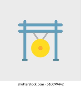 gong instrument icon,flat design