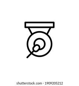 gong instrument vector line icon