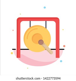 Gong, Music, China, Chinese Abstract Flat Color Icon Template