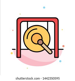 Gong, Music, China, Chinese Abstract Flat Color Icon Template