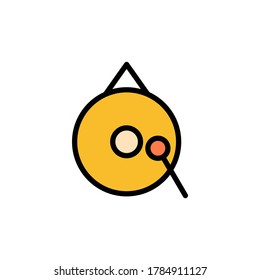 Gong, musical instrument icon. Simple color with outline vector elements of cultural activities icons for ui and ux, website or mobile application