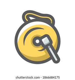 Gong musical instrument Vector icon Cartoon illustration.