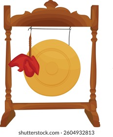 Gong musical instrument vector illustration