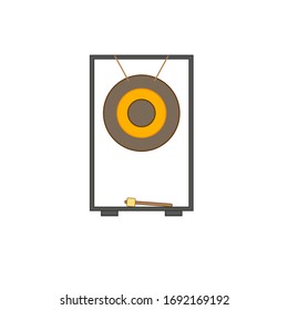 gong musical instruments on white background