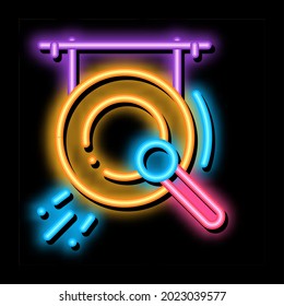Gong neon light sign vector. Glowing bright icon Gong Sign. transparent symbol illustration