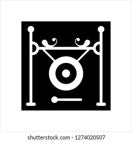 Gong Percussion Instrument Icon Design Vector Art Illustration