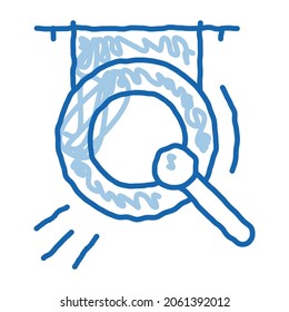 Gong sketch icon vector. Hand drawn blue doodle line art Gong Sign. isolated symbol illustration