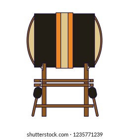 Gong and sticks music instrument