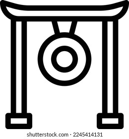 gong Vector illustration on a transparent background. Premium quality symmbols. Thin line vector icons for concept and graphic design. 