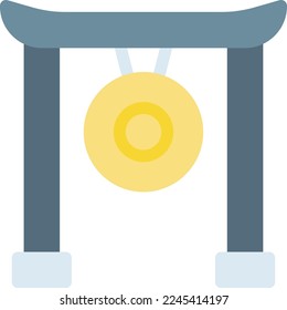 gong Vector illustration on a transparent background. Premium quality symmbols. Line Color vector icons for concept and graphic design. 
