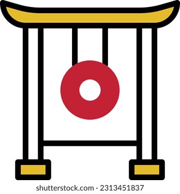 ilustración de gong Vector en un fondo transparente. Símbolos de calidad superior. Iconos vectoriales de color de línea para el concepto y el diseño gráfico.