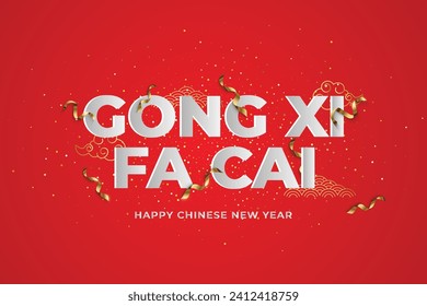 gong xi fa cai happy chinese new year celebrate background vector eps 10