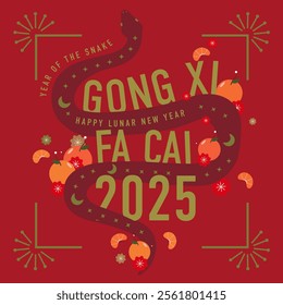 Gong xi fa cai snake orange