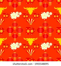 Gong xi fat cai icon seamless pattern for backgrounds, templates, banners and other purposes