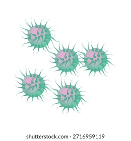 Células del virus de la Ilustración vectorial de la gonorrea para la ciencia y la medicina, que muestran la propagación de la enfermedad y la investigación en el Arte vectorial