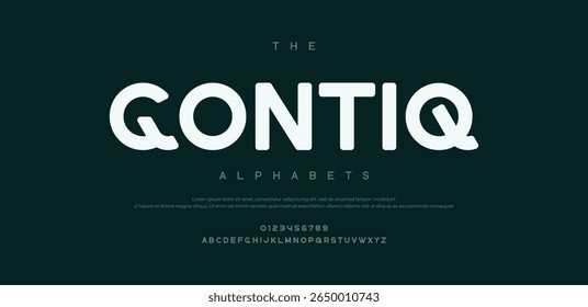Gontiq modern geometric sans serif futuristic font alphabet vector set