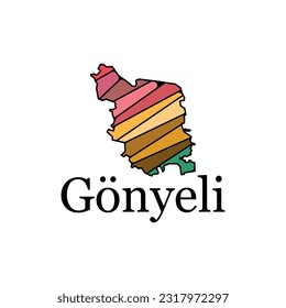 Gonyeli Highlighted on Turkey Map, Vector map of Gonyeli creative design template