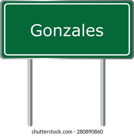 Gonzales , California, road sign green vector illustration, road table, USA city